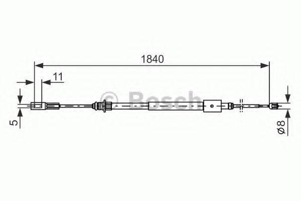 BOSCH 1987477712 Трос, стояночная тормозная система