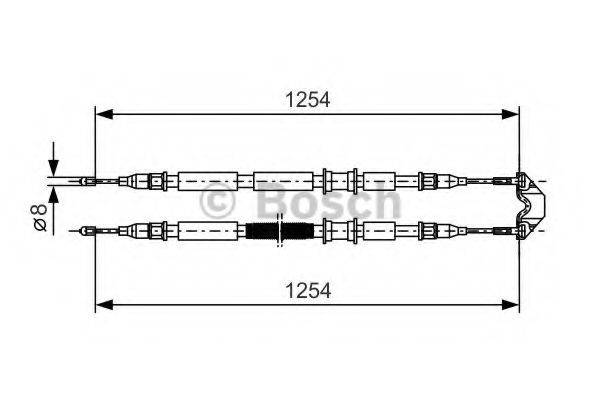 BOSCH 1987477764 Трос, стояночная тормозная система