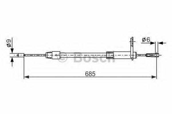 BOSCH 1987477810 Трос, стояночная тормозная система