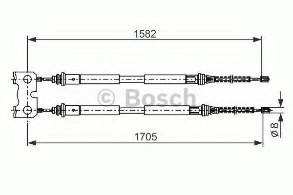 BOSCH 1987477834 Трос, стояночная тормозная система