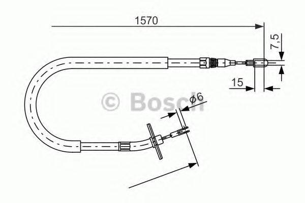 BOSCH 1987477861 Трос, стояночная тормозная система