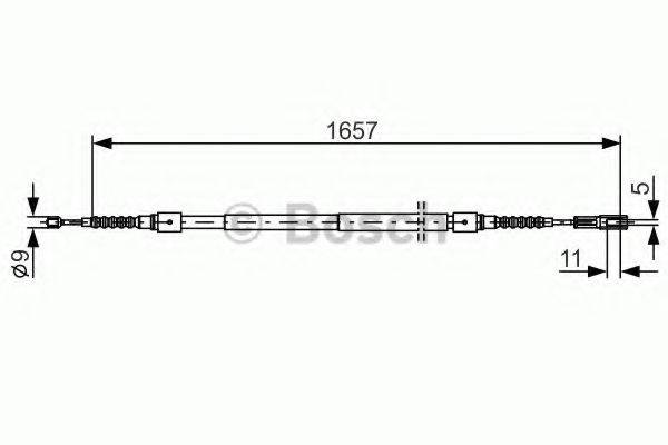 BOSCH 1987477881 Трос, стояночная тормозная система