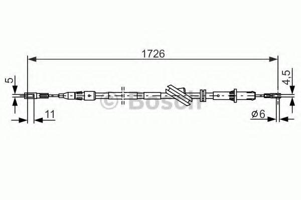 BOSCH 1987477897 Трос, стояночная тормозная система