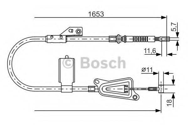 BOSCH 1987477915 Трос, стояночная тормозная система