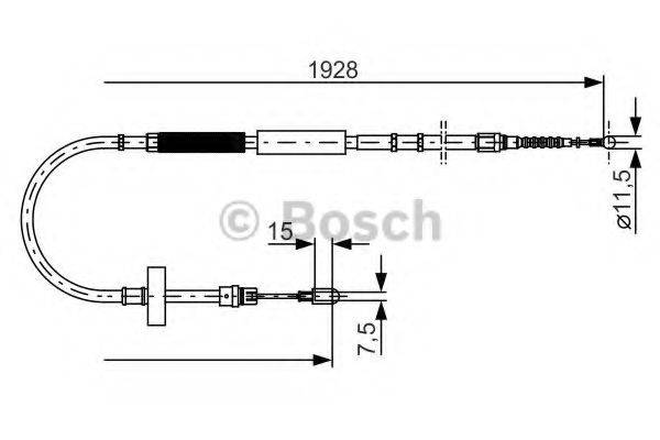 BOSCH 1987477922 Трос, стояночная тормозная система