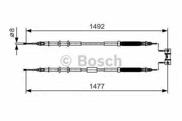 BOSCH 1987482038 Трос, стояночная тормозная система