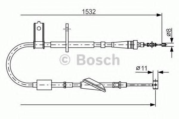 BOSCH 1987482093 Трос, стояночная тормозная система