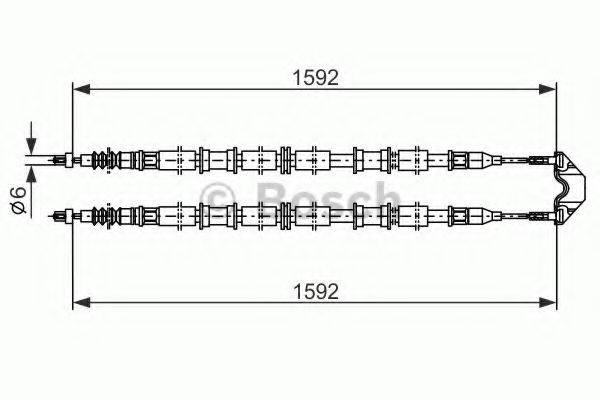 BOSCH 1987482102 Трос, стояночная тормозная система