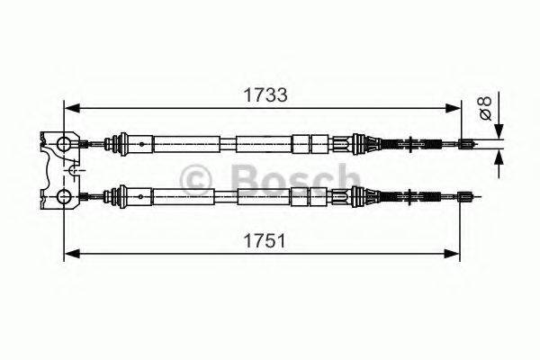 BOSCH 1987482123 Трос, стояночная тормозная система