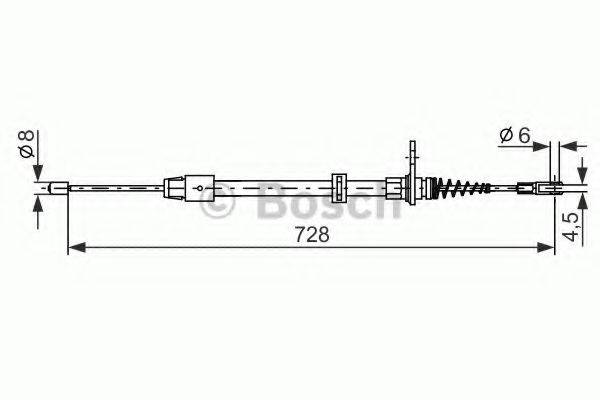 BOSCH 1987482301 Трос, стояночная тормозная система