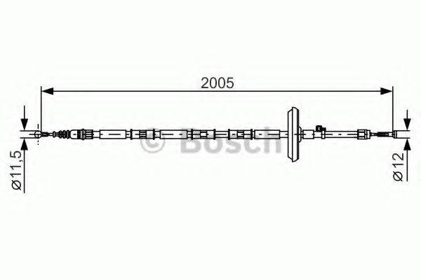 BOSCH 1987482333 Трос, стояночная тормозная система