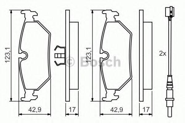 BOSCH 0986424027 Комплект тормозных колодок, дисковый тормоз