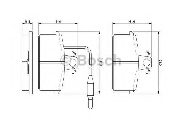 BOSCH 0986424081 Комплект тормозных колодок, дисковый тормоз