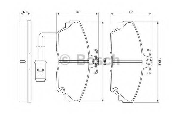 BOSCH 0986424182 Комплект тормозных колодок, дисковый тормоз