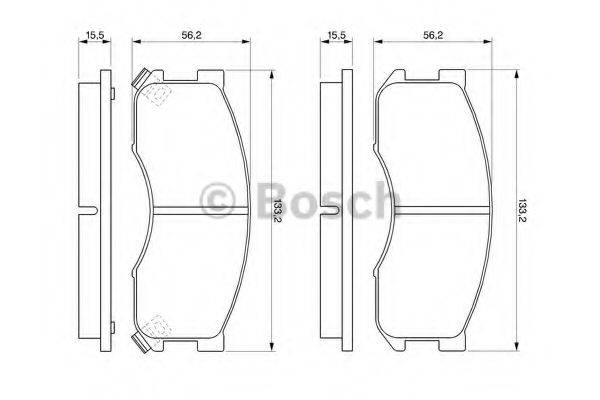 BOSCH 0986424202 Комплект тормозных колодок, дисковый тормоз