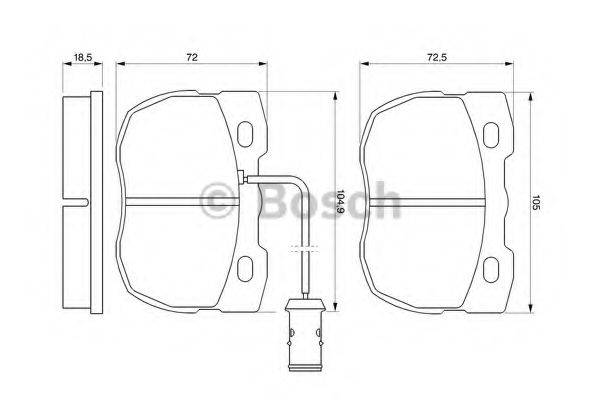 BOSCH 0986424287 Комплект тормозных колодок, дисковый тормоз