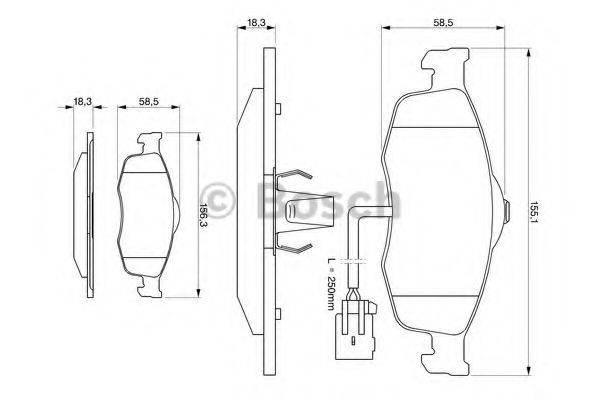 BOSCH 0986424359 Комплект тормозных колодок, дисковый тормоз