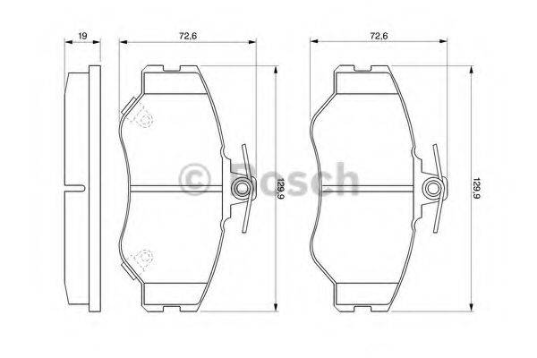 BOSCH 0986424368 Комплект тормозных колодок, дисковый тормоз