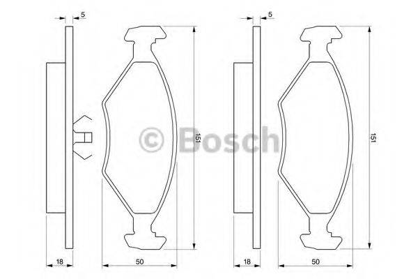 BOSCH 0986424458 Комплект тормозных колодок, дисковый тормоз