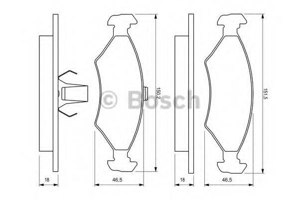 BOSCH 0986424462 Комплект тормозных колодок, дисковый тормоз