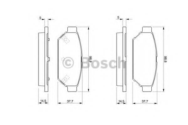 BOSCH 0986424464 Комплект тормозных колодок, дисковый тормоз