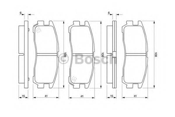 BOSCH 0986424467 Комплект тормозных колодок, дисковый тормоз