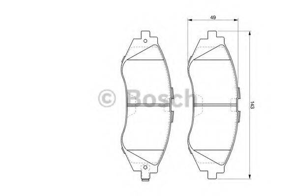 BOSCH 0986424474 Комплект тормозных колодок, дисковый тормоз
