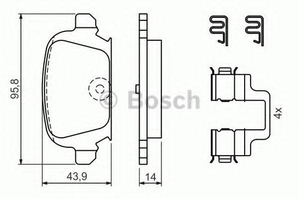 BOSCH 0986424528 Комплект тормозных колодок, дисковый тормоз