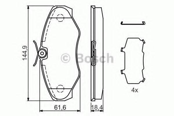 BOSCH 0986424531 Комплект тормозных колодок, дисковый тормоз