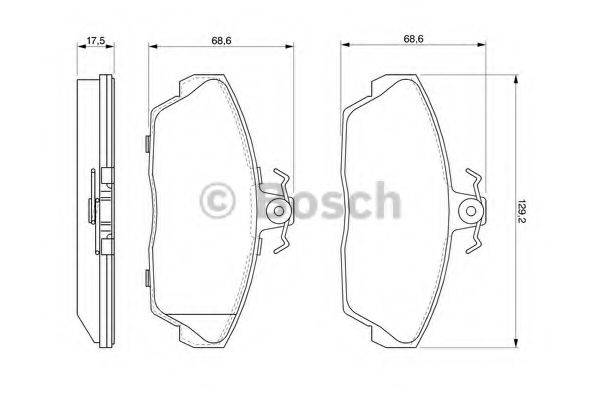 BOSCH 0986424566 Комплект тормозных колодок, дисковый тормоз