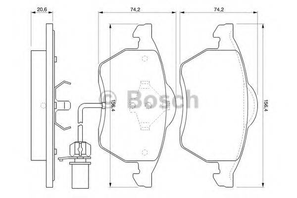 BOSCH 0986424633 Комплект тормозных колодок, дисковый тормоз