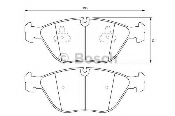 BOSCH 0986424649 Комплект тормозных колодок, дисковый тормоз