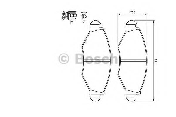 BOSCH 0986424660 Комплект тормозных колодок, дисковый тормоз