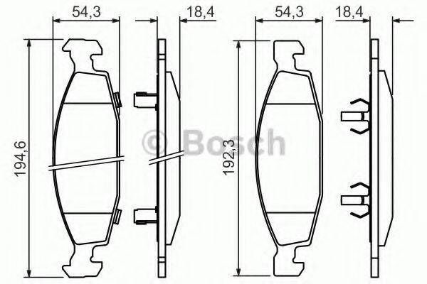 BOSCH 0986424666 Комплект тормозных колодок, дисковый тормоз