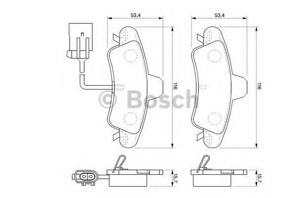 BOSCH 0986424745 Комплект тормозных колодок, дисковый тормоз