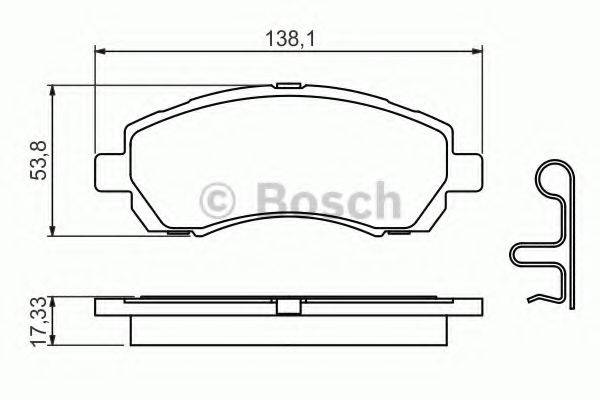 BOSCH 0986424770 Комплект тормозных колодок, дисковый тормоз