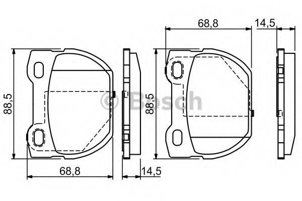 BOSCH 0986424827 Комплект тормозных колодок, дисковый тормоз