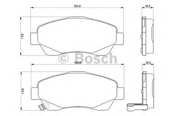 BOSCH 0986424831 Комплект тормозных колодок, дисковый тормоз