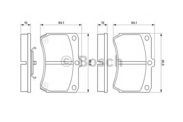 BOSCH 0986460390 Комплект тормозных колодок, дисковый тормоз