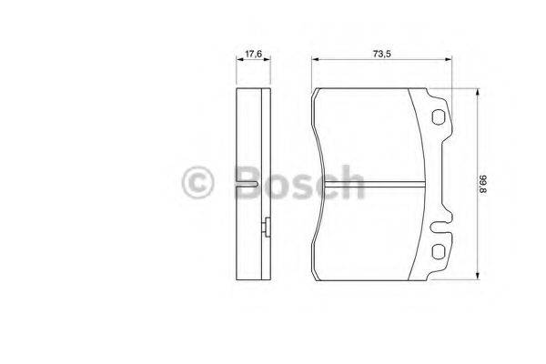 BOSCH 0986460966 Комплект тормозных колодок, дисковый тормоз