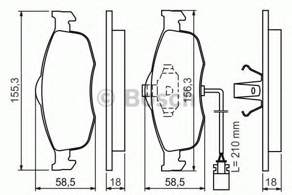 BOSCH 0986460971 Комплект тормозных колодок, дисковый тормоз