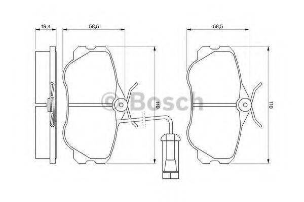 BOSCH 0986460973 Комплект тормозных колодок, дисковый тормоз