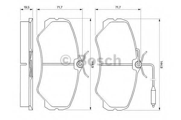 BOSCH 0986460998 Комплект тормозных колодок, дисковый тормоз