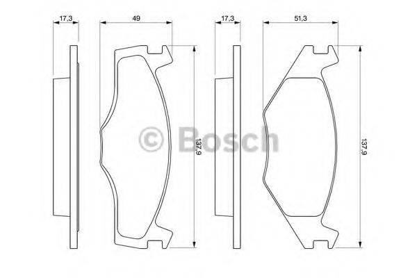 BOSCH 0986461106 Комплект тормозных колодок, дисковый тормоз