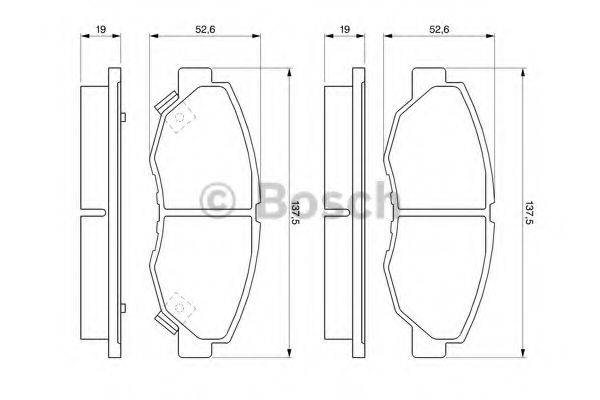 BOSCH 0986461124 Комплект тормозных колодок, дисковый тормоз