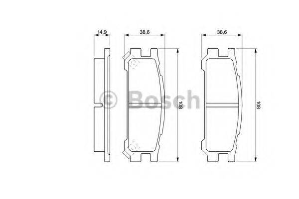 BOSCH 0986461143 Комплект тормозных колодок, дисковый тормоз