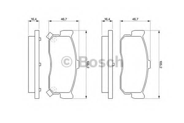 BOSCH 0986461144 Комплект тормозных колодок, дисковый тормоз