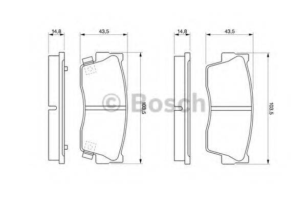 BOSCH 0986461750 Комплект тормозных колодок, дисковый тормоз