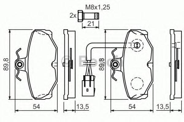 BOSCH 0986461767 Комплект тормозных колодок, дисковый тормоз