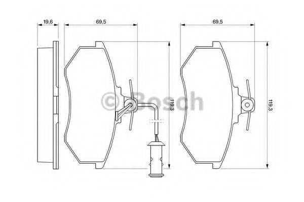 BOSCH 0986466693 Комплект тормозных колодок, дисковый тормоз